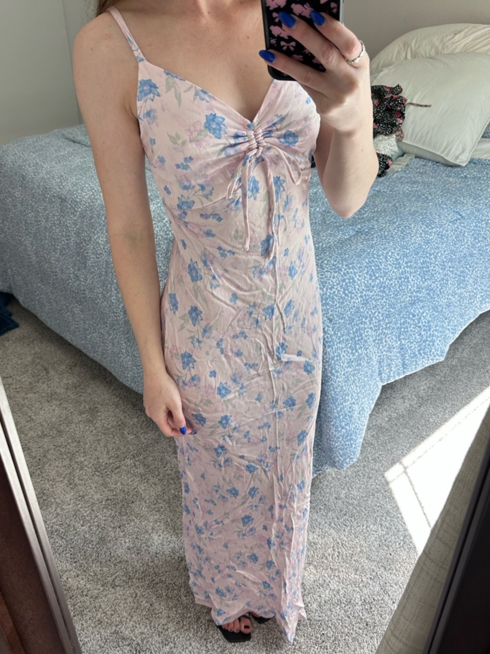 Soft Pastel Floral Maxi Dress